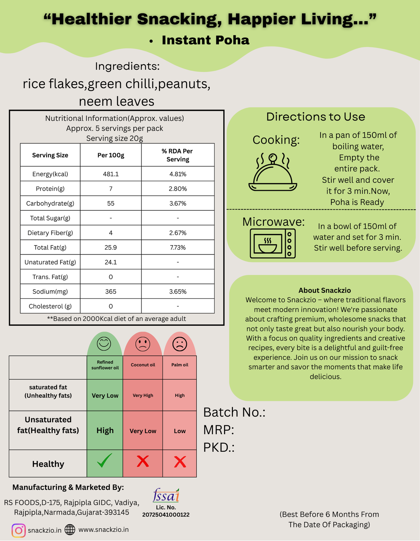 Ready to Eat Poha(instant poha)